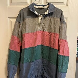 Norm Thompson Portland Design Pink Green Gray Navy pullover